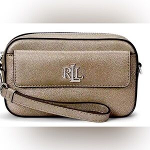Lauren Ralph Lauren - Metallic Silver Small Marcy Convertible Crossbody Bag NEW